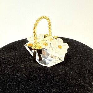 Swarovski Crystal Memories FLOWER BASKET GOLD 171160 Mint Rare Retired